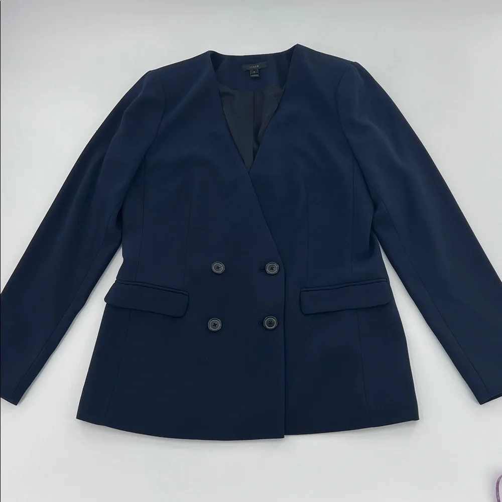 J. Crew Navy French Girl Double-Breasted Blazer